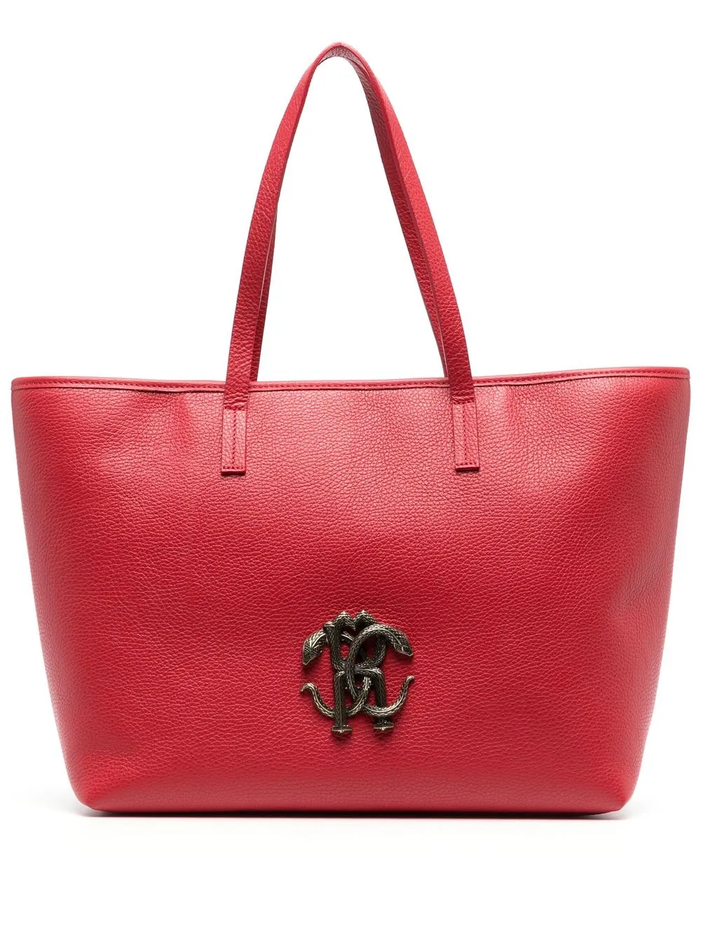 

Roberto Cavalli Mirror Snake leather tote bag - Red