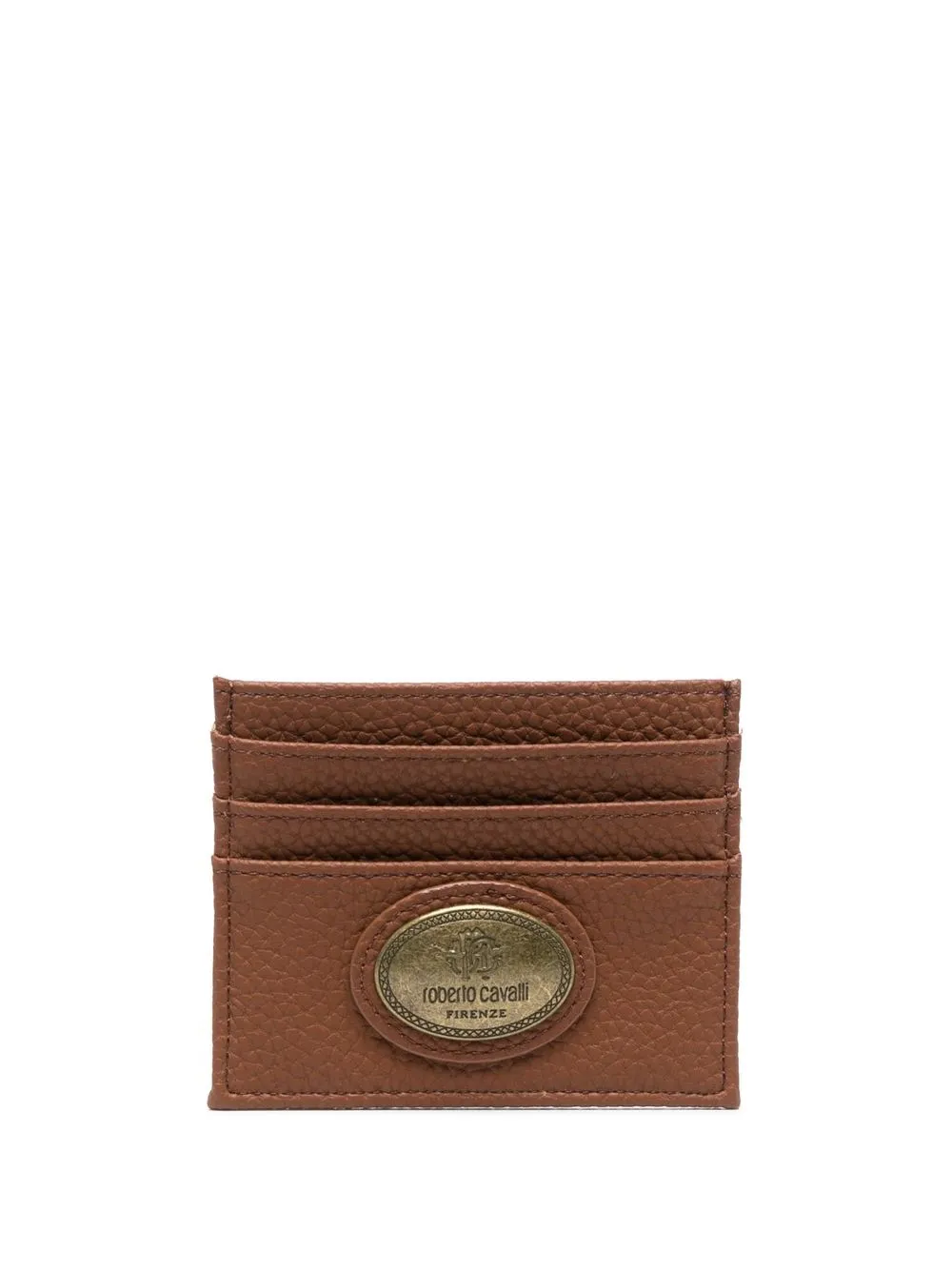 

Roberto Cavalli grained-texture card holder - Brown