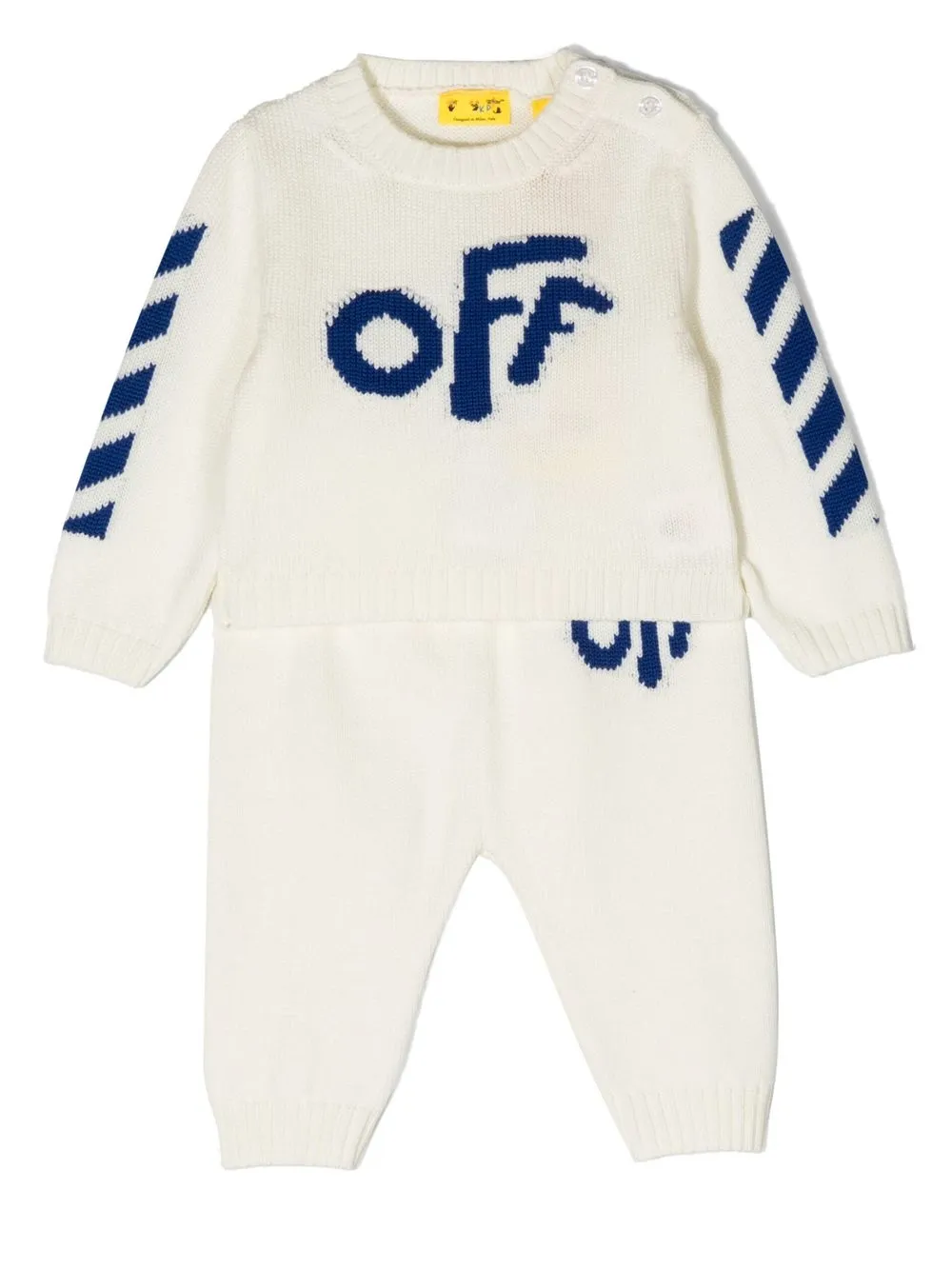 

Off-White Kids traje deportivo con logo en intarsia - Blanco