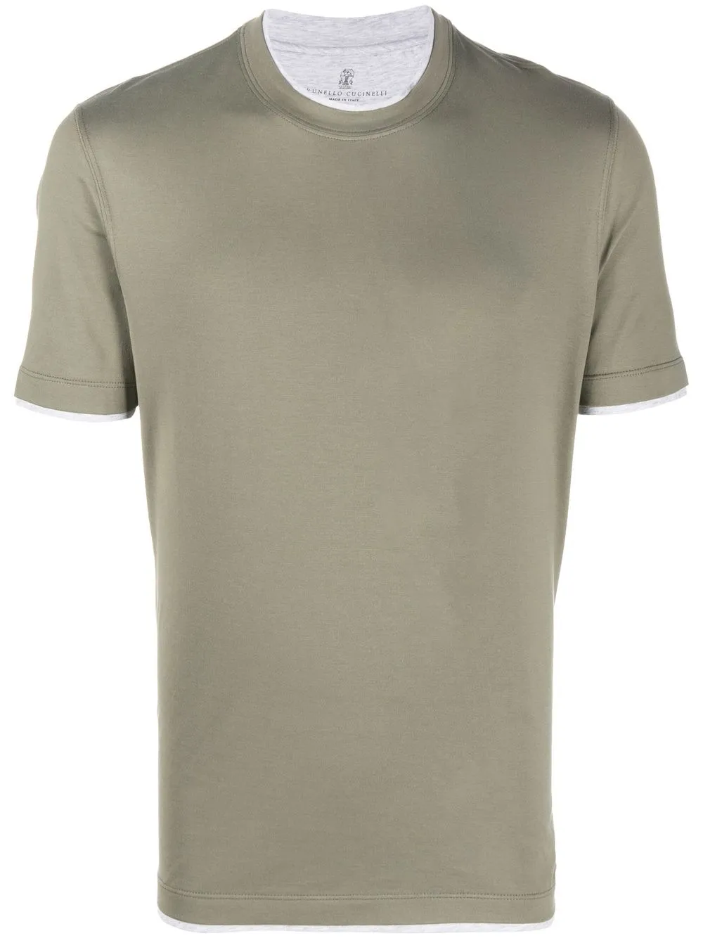 

Brunello Cucinelli playera con ribete en contraste - Verde