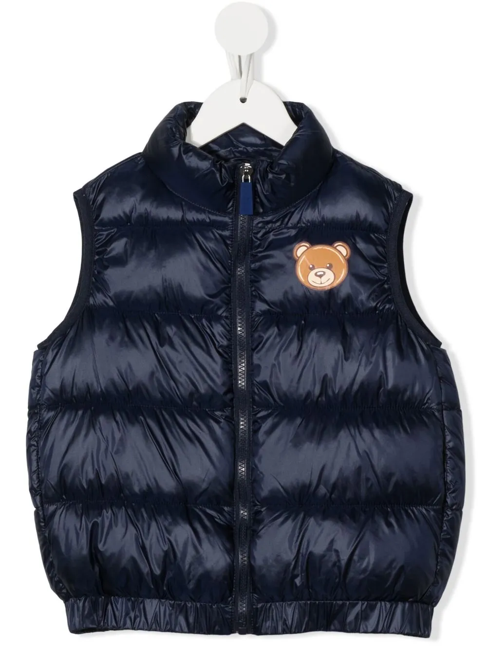 

Moschino Kids chaleco capitonado con logo estampado - Azul