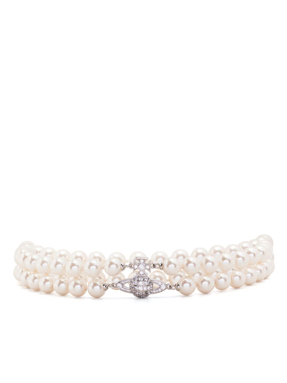 Vivienne Westwood Orb pearl double-row choker - Neutrals