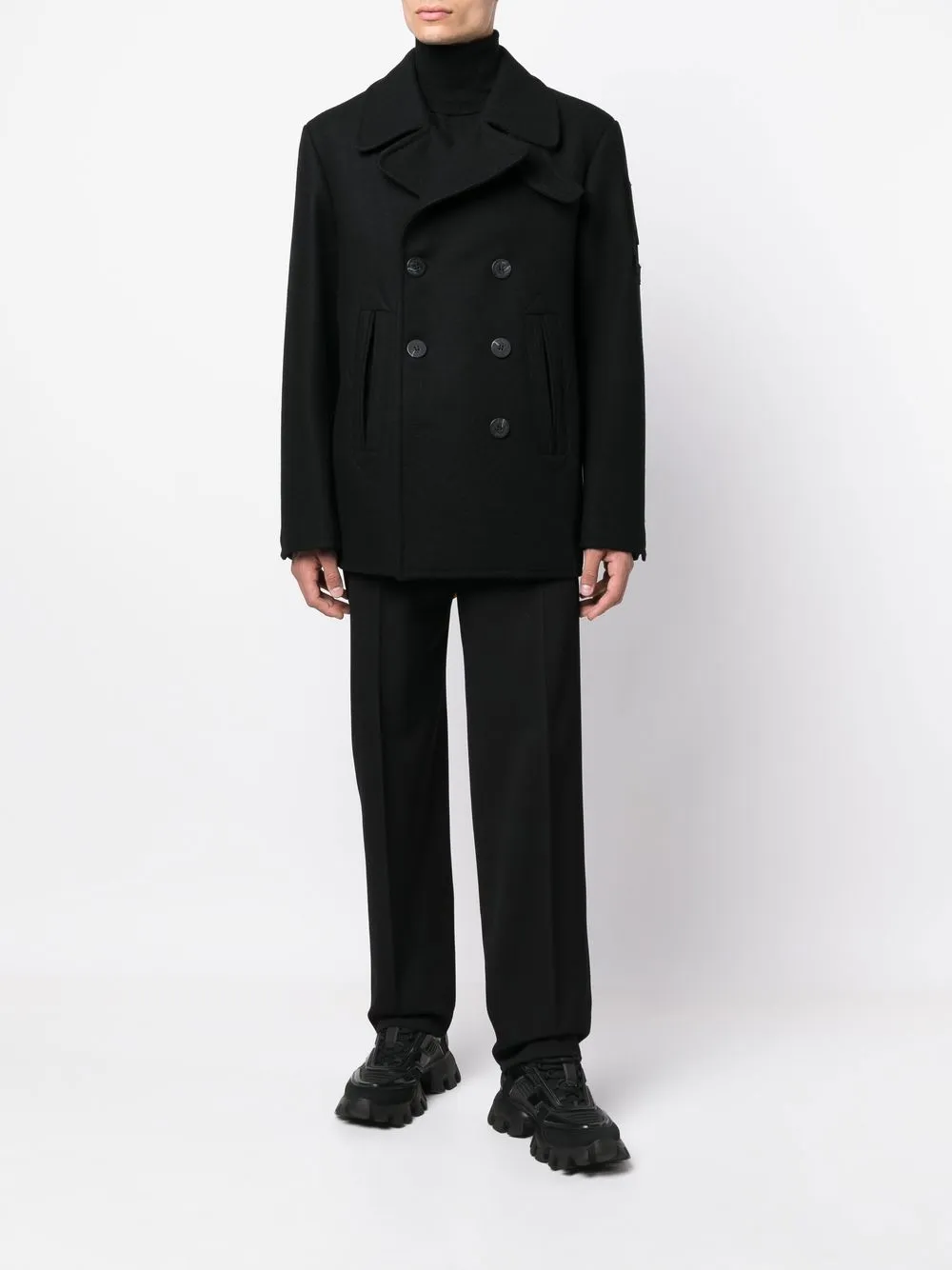 Neil Barrett Sailorjas met dubbele rij knopen - Zwart