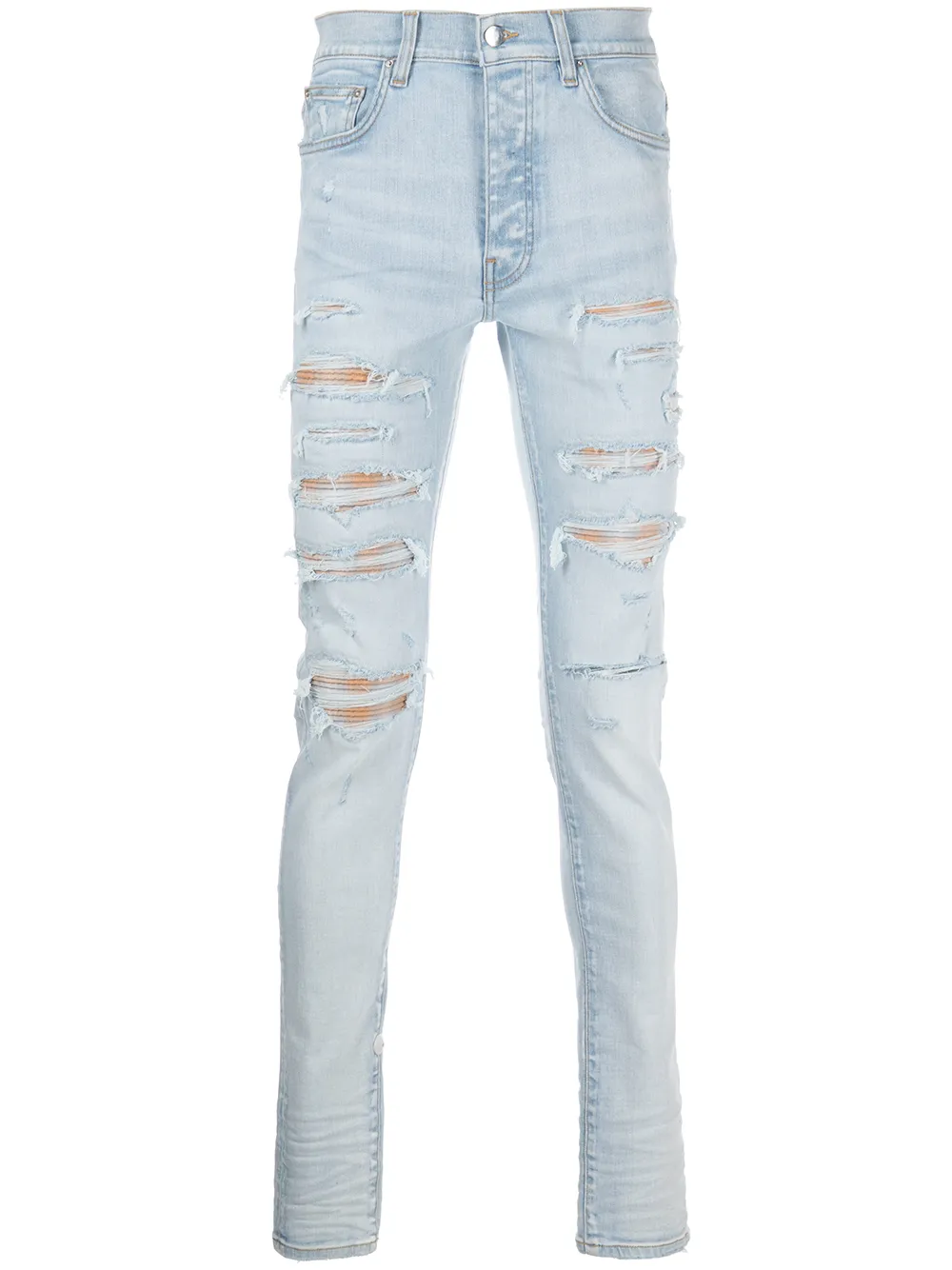 

AMIRI skinny jeans con detalles rasgados - Azul