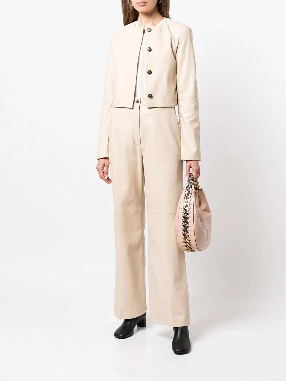 Loulou Studio Straight broek - Beige