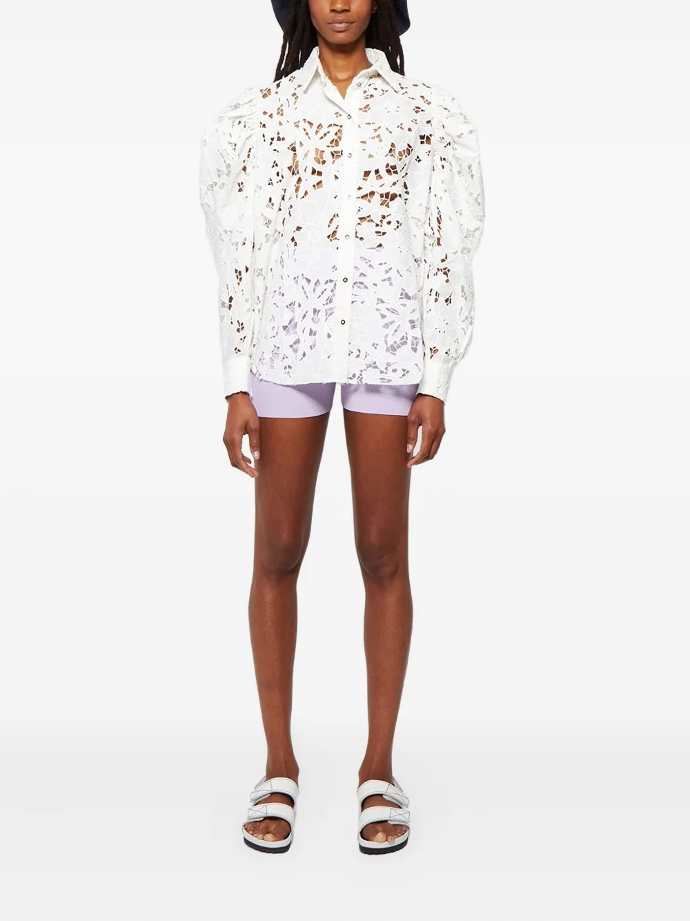 Marques'Almeida puff-sleeve embroidered shirt | Shirts | Image 2