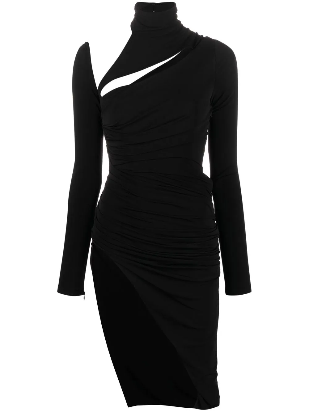 

LaQuan Smith asymmetric-design long-sleeve dress - Black