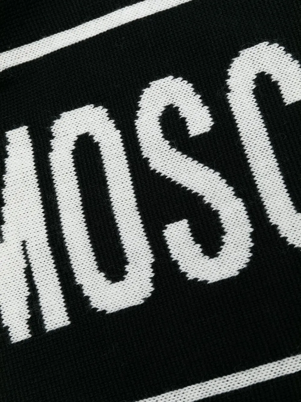 Moschino Sjaal met intarsia logo - Zwart