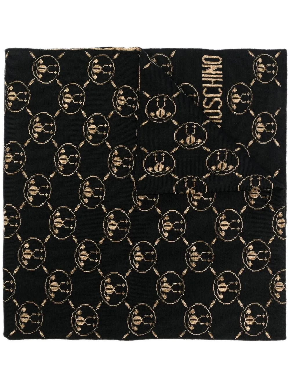 

Moschino logo-print finished-edge scarf - Black