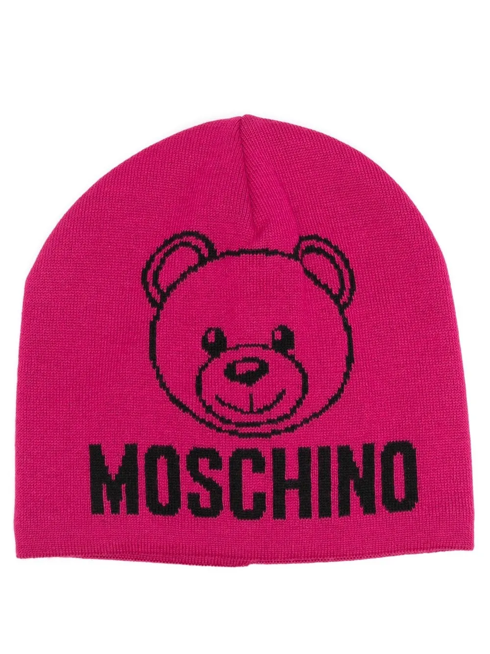 

Moschino teddy logo intarsia beanie - Purple