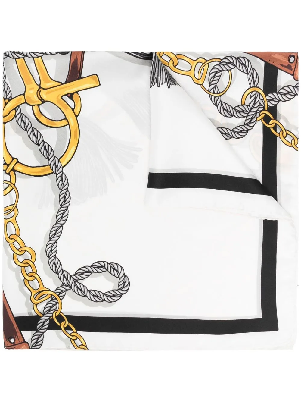 

Moschino mascada de seda con estampado gráfico - Blanco