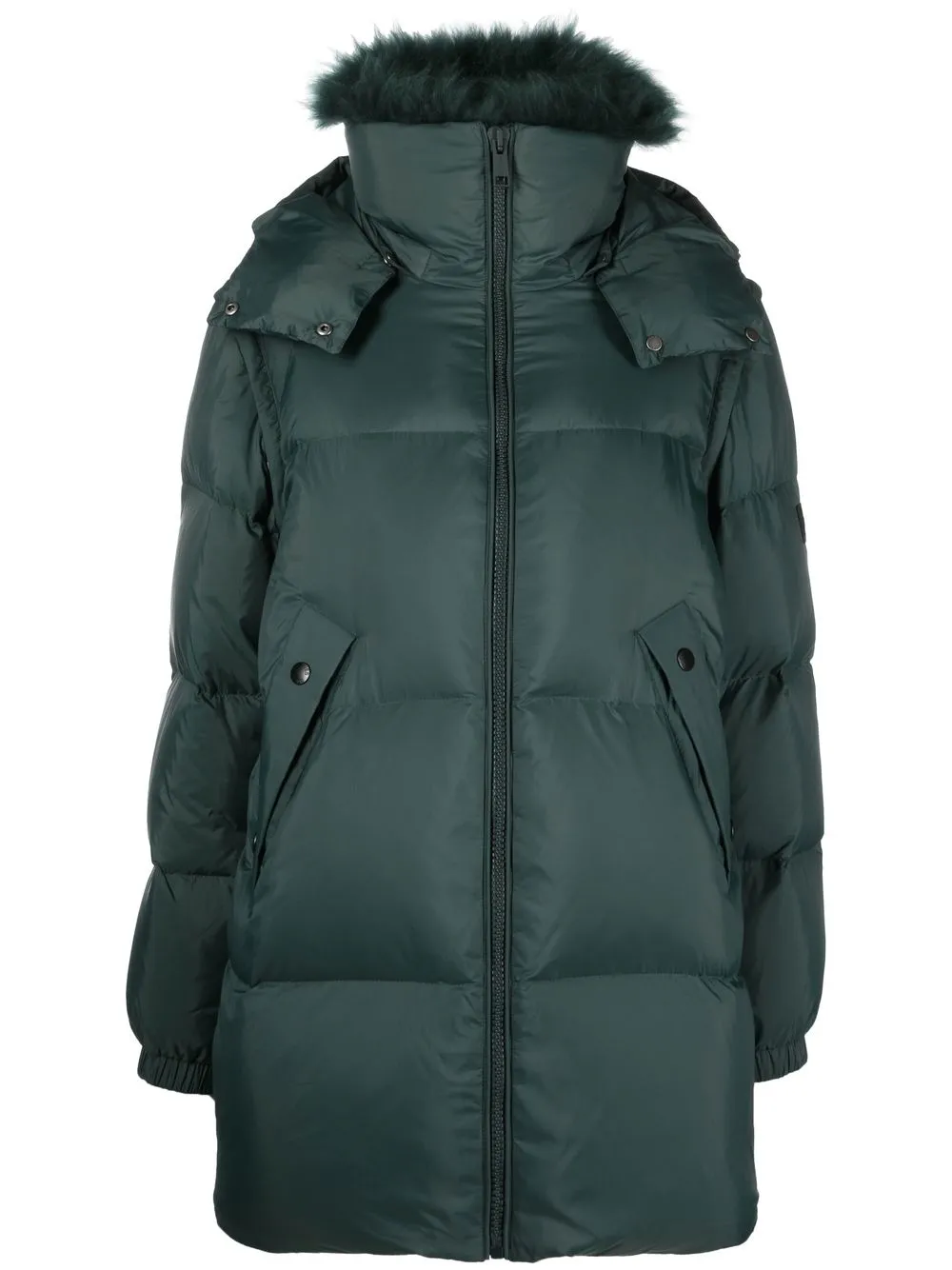 

Yves Salomon feather-down hooded padded coat - Green