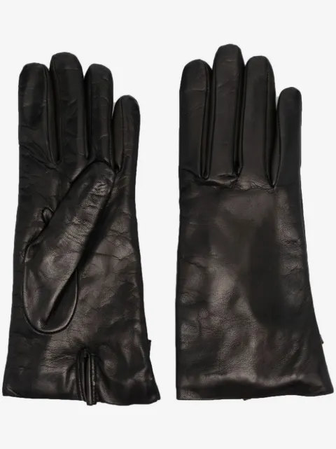 Moschino gants en cuir à plaque logo