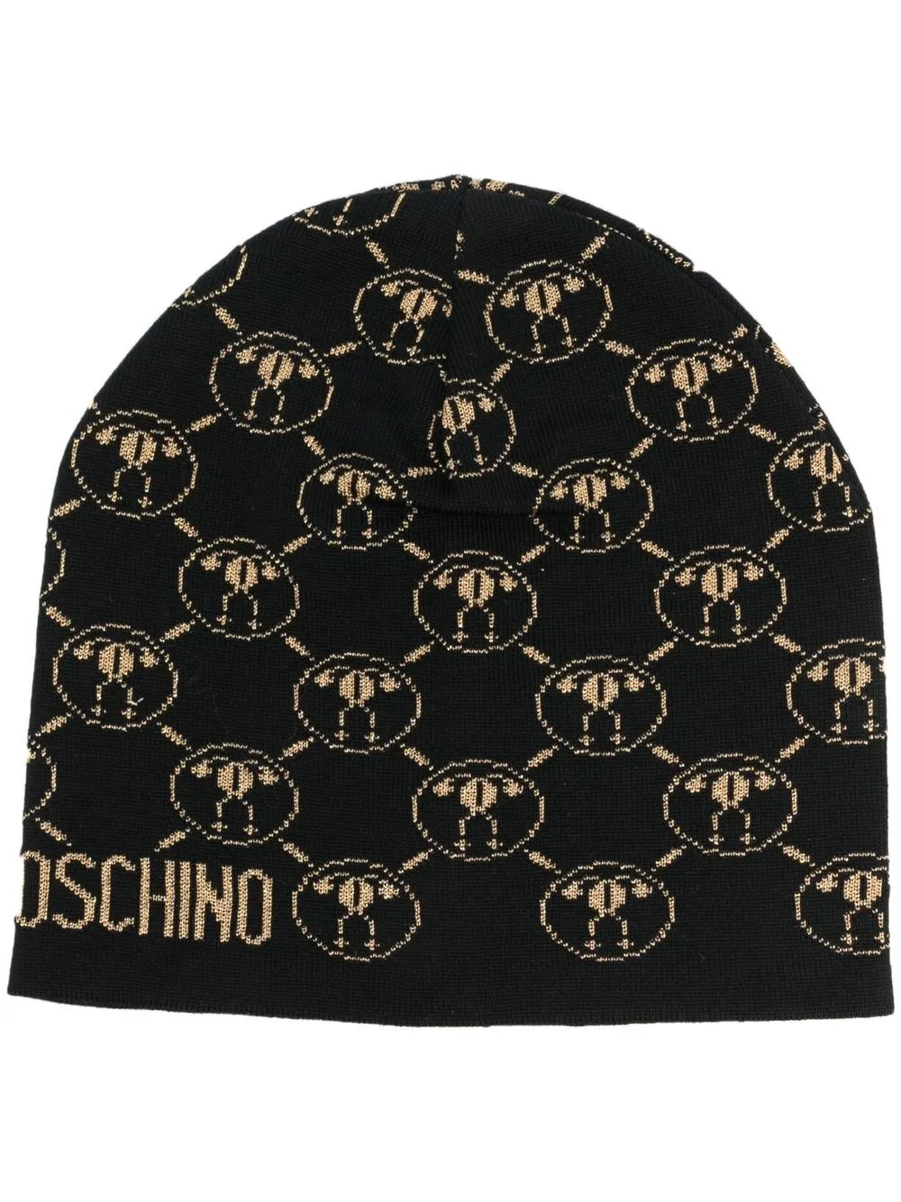 

Moschino gorro tejido con monograma - Negro