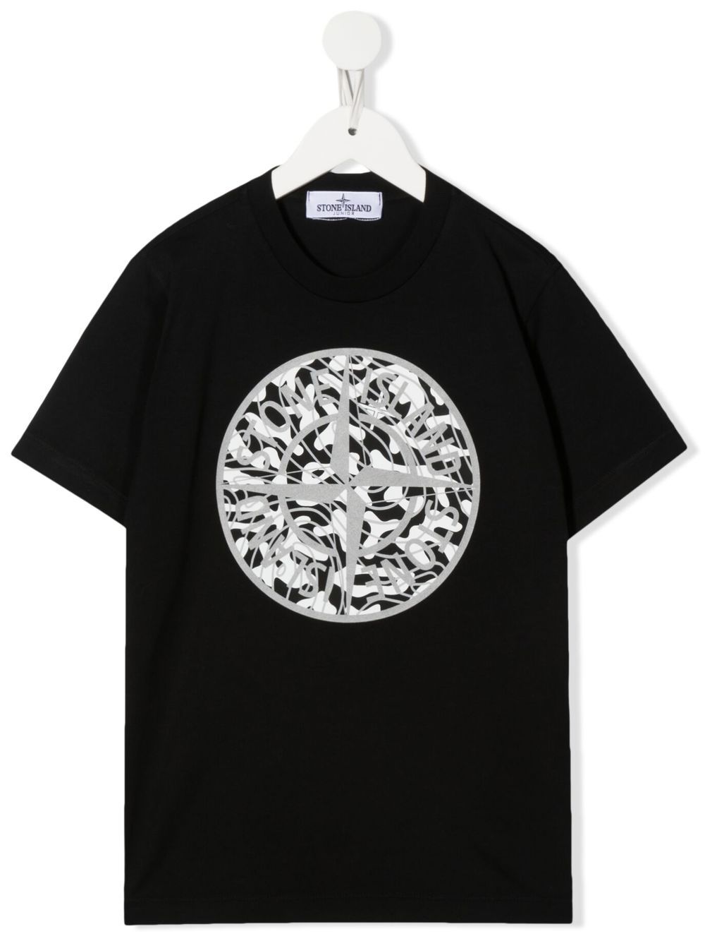 Stone Island Junior logo-print cotton T-shirt - Black