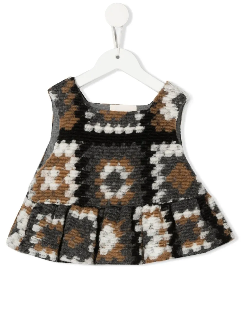 

Douuod Kids crocheted frilled top - Grey