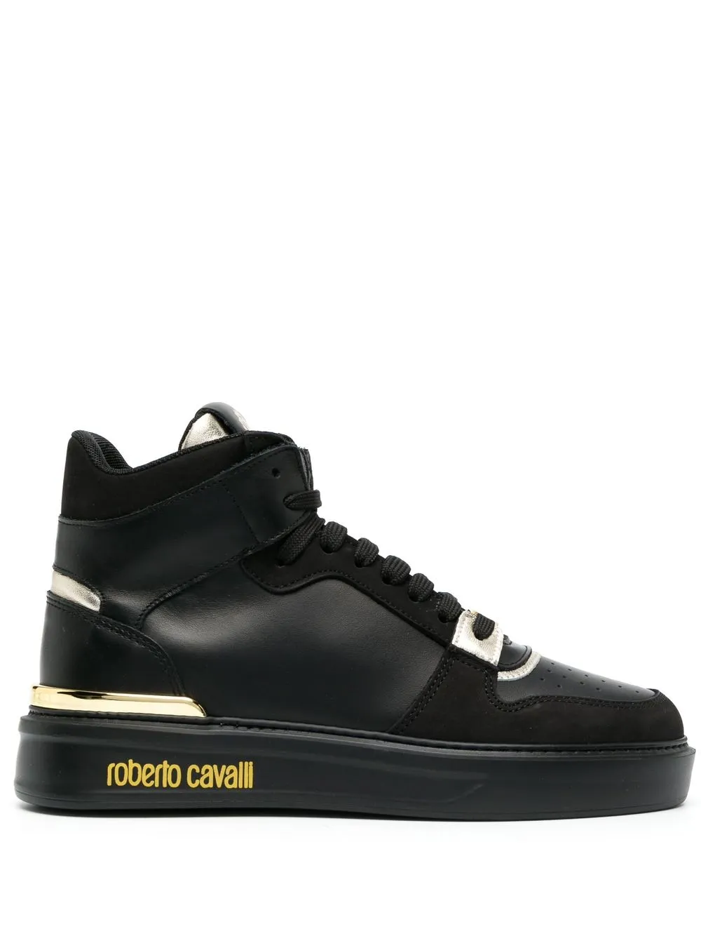 

Roberto Cavalli logo-print high-top sneakers - Black