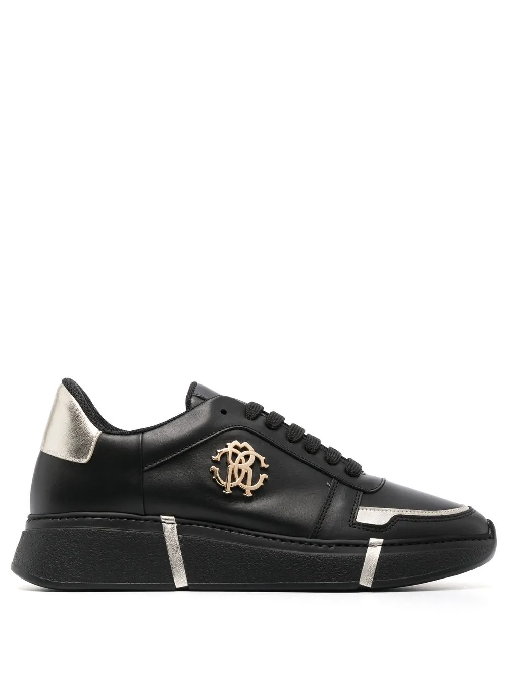 

Roberto Cavalli side logo-plaque low-top sneakers - Black