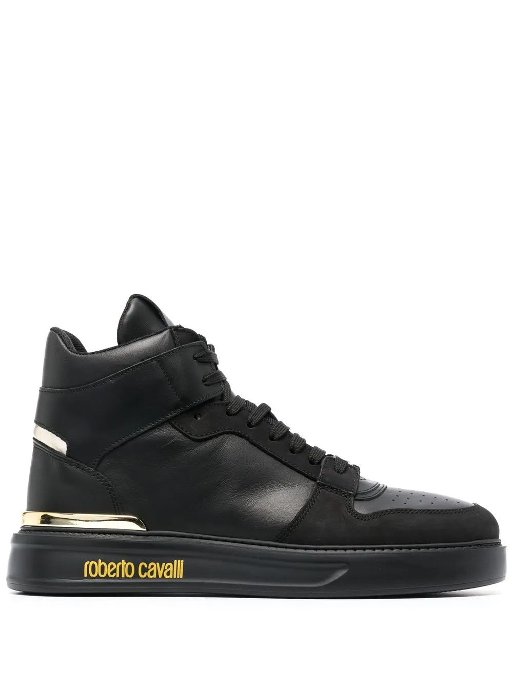 

Roberto Cavalli logo-sole high-top sneakers - Black