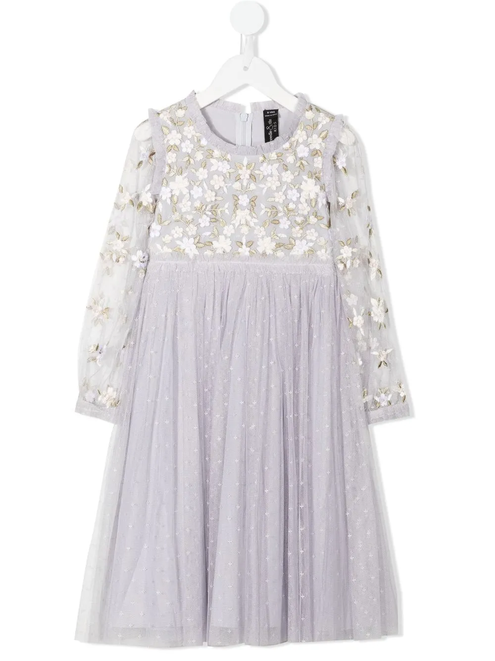 

Needle & Thread vestido manga larga con bordado floral - Morado