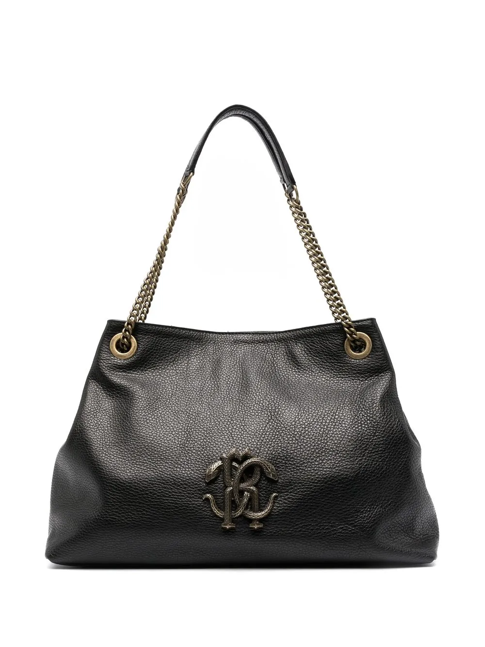 

Roberto Cavalli logo-plaque tote bag - Black
