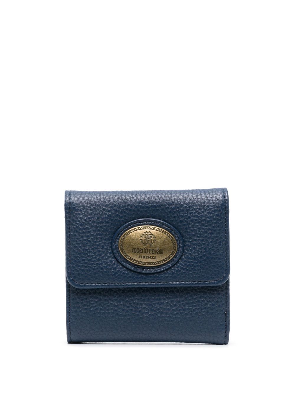 

Roberto Cavalli grained-texture logo-plaque wallet - Blue