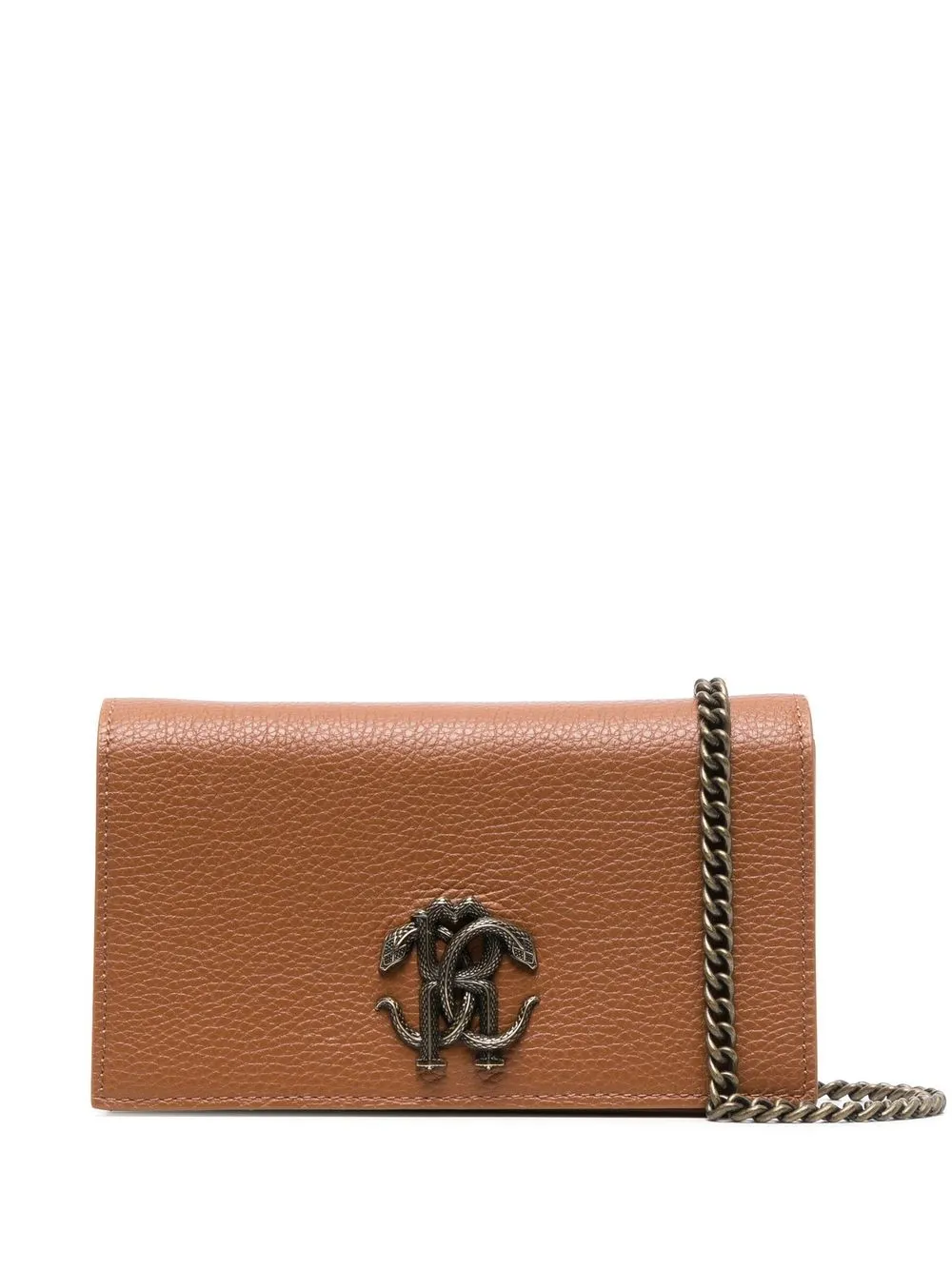 

Roberto Cavalli logo-plaque leather shoulder bag - Neutrals