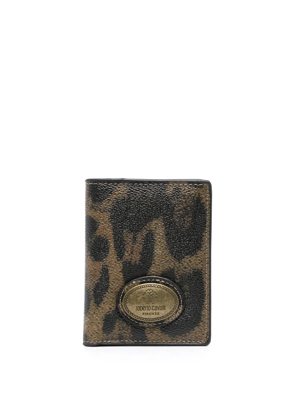 

Roberto Cavalli leopard-print grained card holder - Neutrals