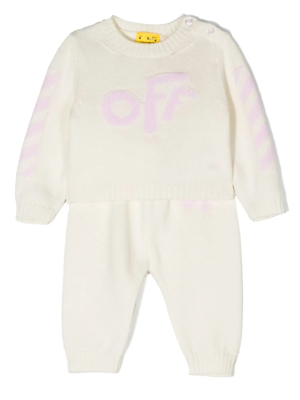 

Off-White Kids traje deportivo con logo en intarsia - Blanco