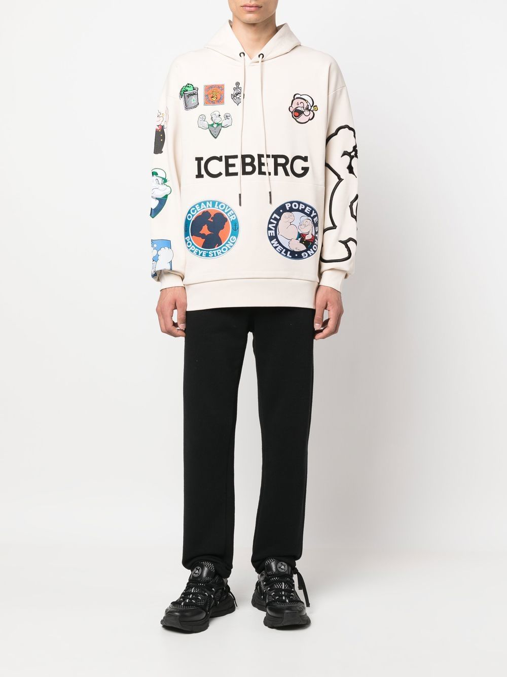 Iceberg Hoodie met logopatch - Beige