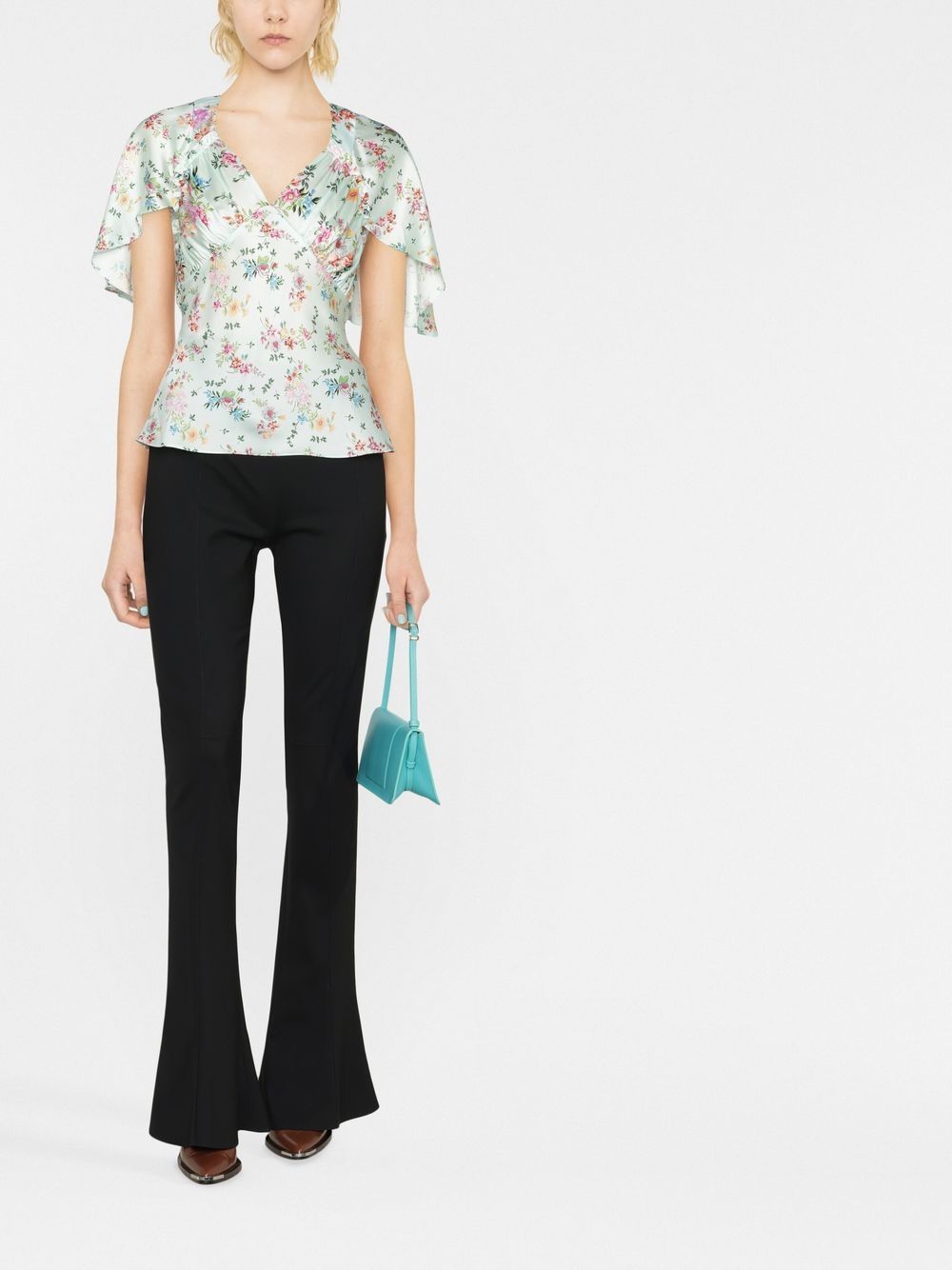 Paco Rabanne Blouse met bloemenprint - Blauw