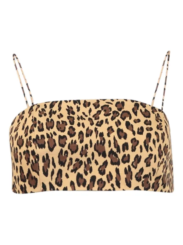 Adam Lippes Leopard-print Bandeau Top in Neutrals