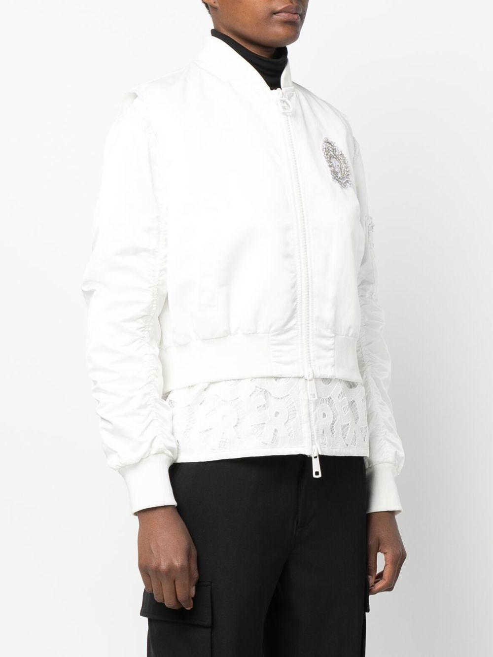 Shop Ermanno Firenze Logo-patch Zip-up Gilet In White