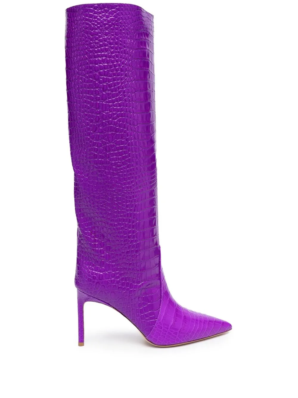 

BETTINA VERMILLON Josephine crocodile-embossed knee boots - Purple