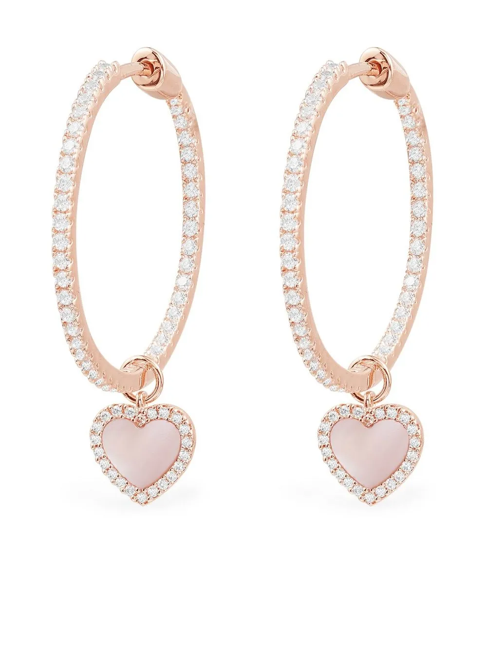 

APM Monaco Nacre Heart hoop earrings - Pink