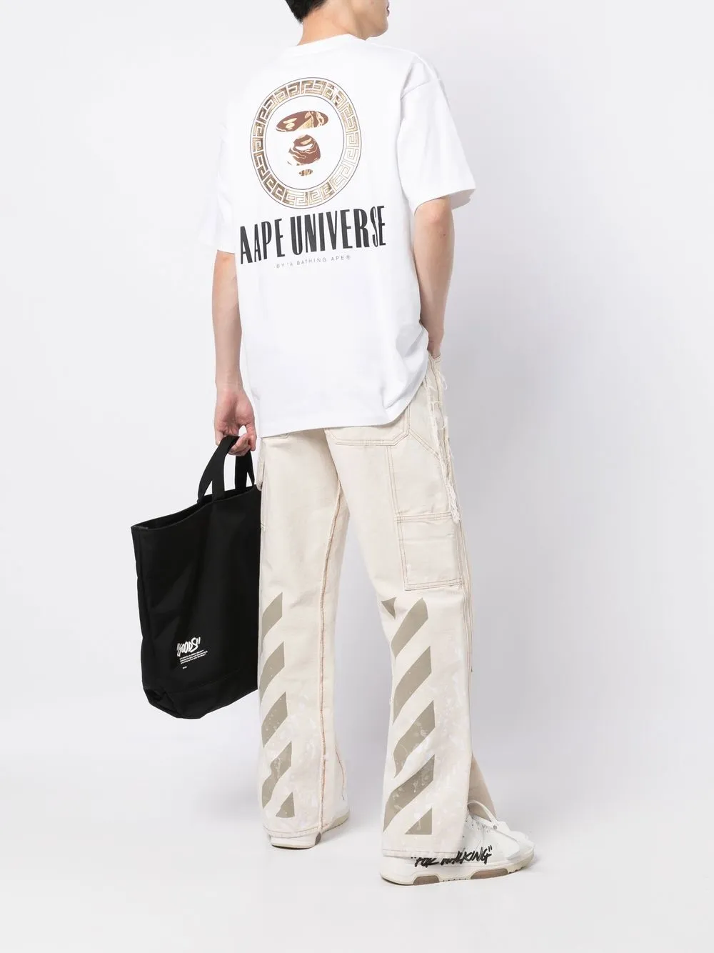 

AAPE BY *A BATHING APE® playera con logo estampado - Blanco