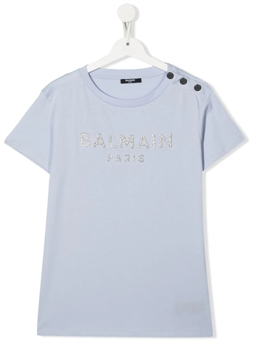 

Balmain Kids TEEN glitter logo cotton T-shirt - Purple