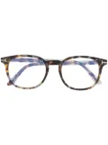 TOM FORD Eyewear tortoiseshell-effect round-frame glasses - Brown