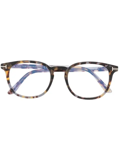 TOM FORD Eyewear Armação de óculos redonda efeito tartaruga
