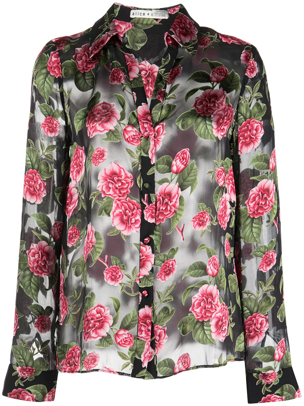 

alice + olivia Eloise floral-print silk shirt - Multicolour