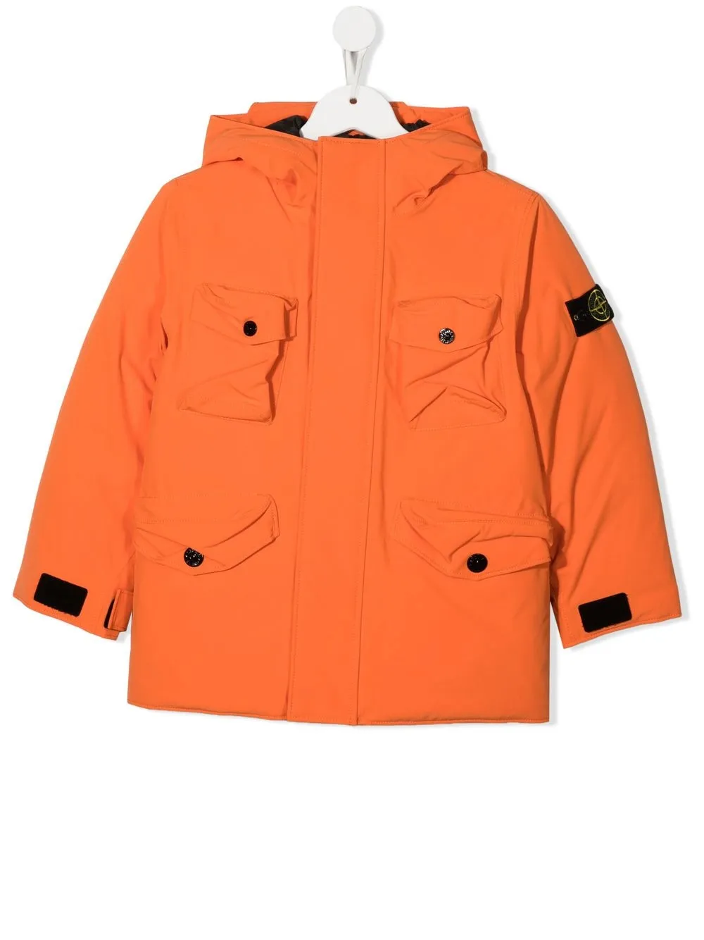 

Stone Island Junior chamarra capitonada con distintivo de Compass - Naranja