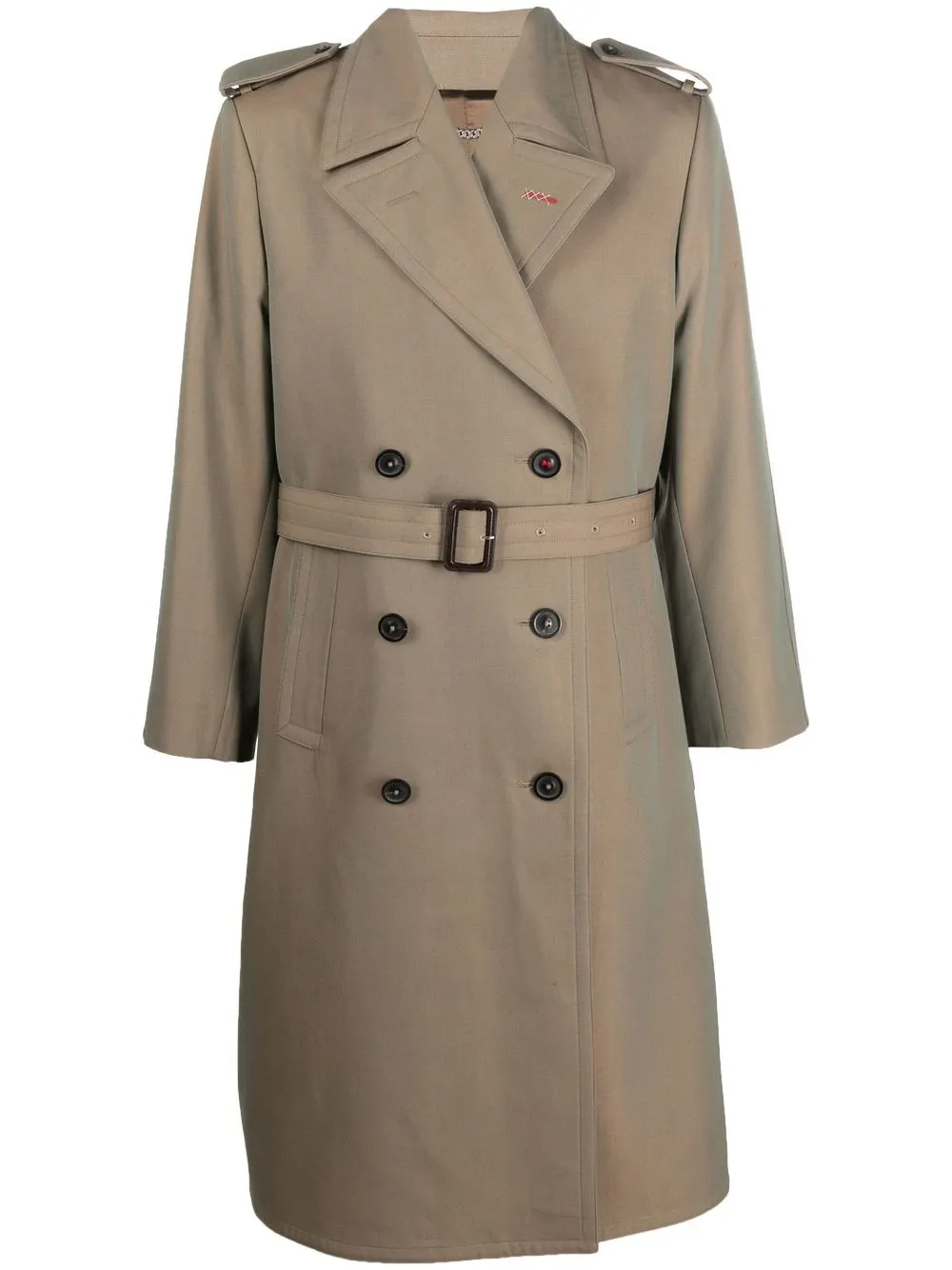 double-breasted wool trench coat