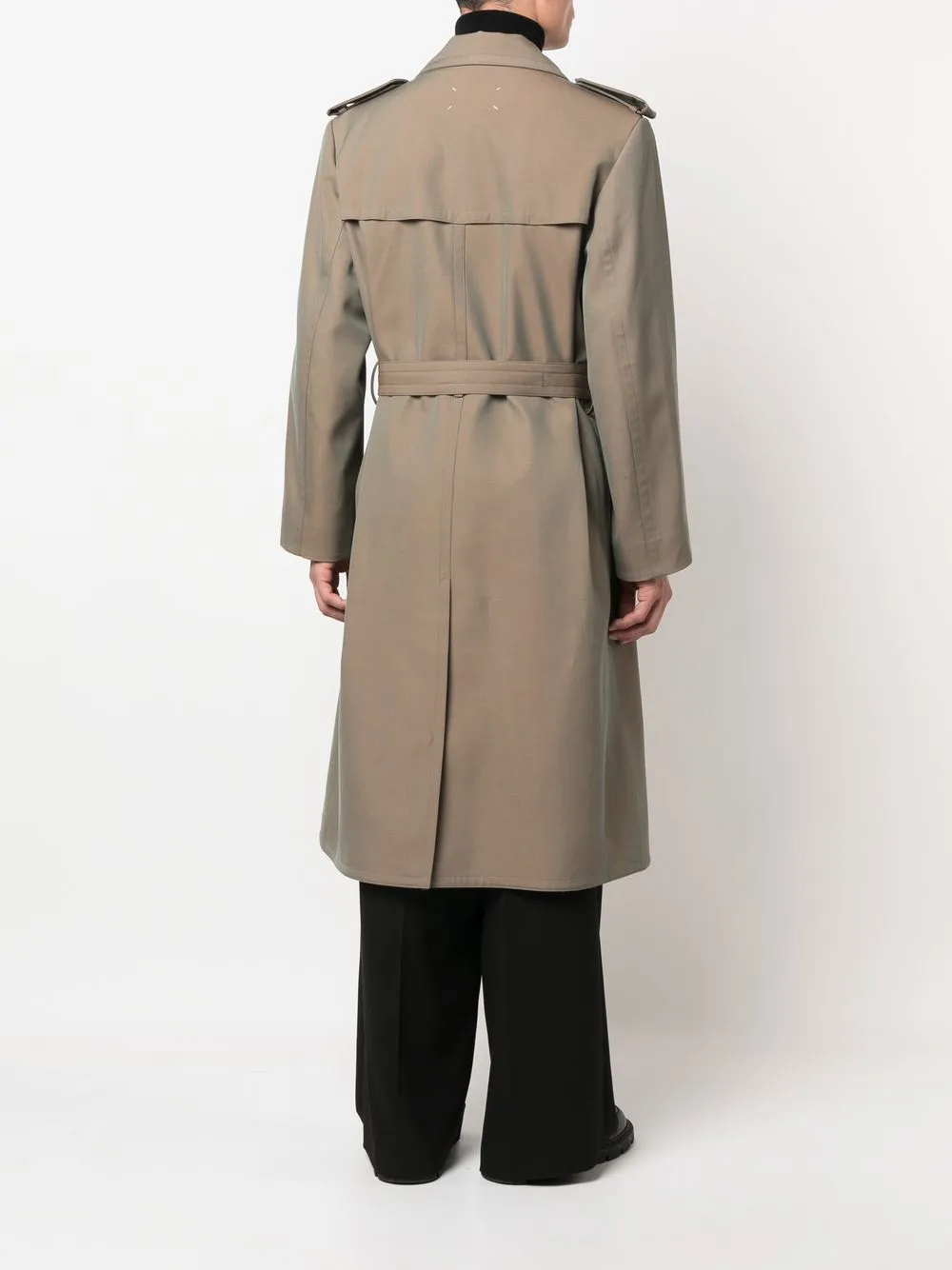 double-breasted wool trench coat