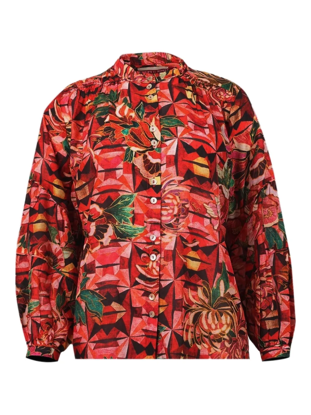 Chufy floral-print long-sleeve shirt | Red | Image 1