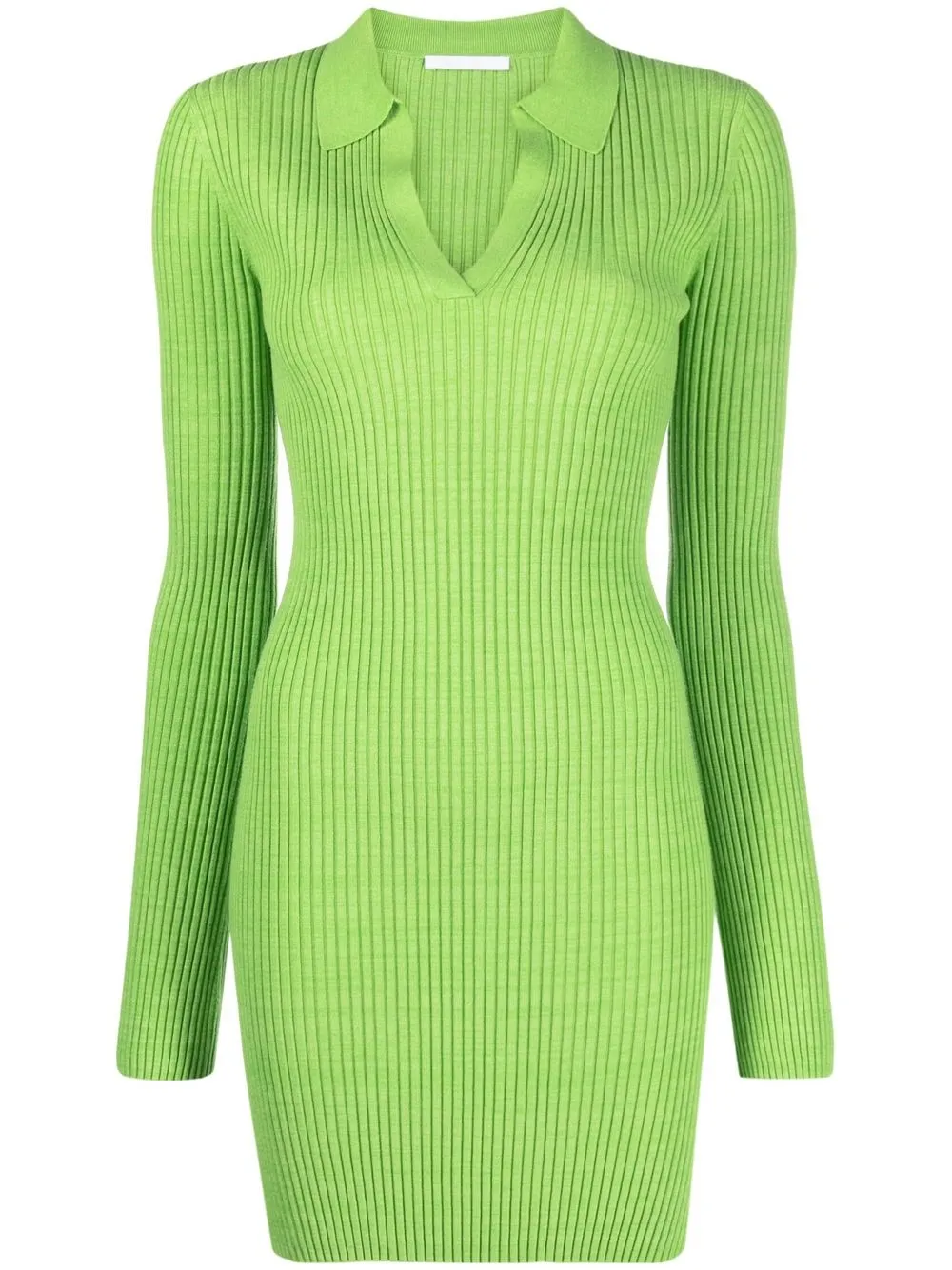 

Helmut Lang vestido tipo playera tipo polo de canalé - Verde