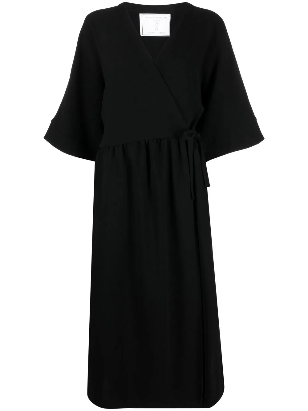 

Société Anonyme vestido midi con mangas anchas - Negro