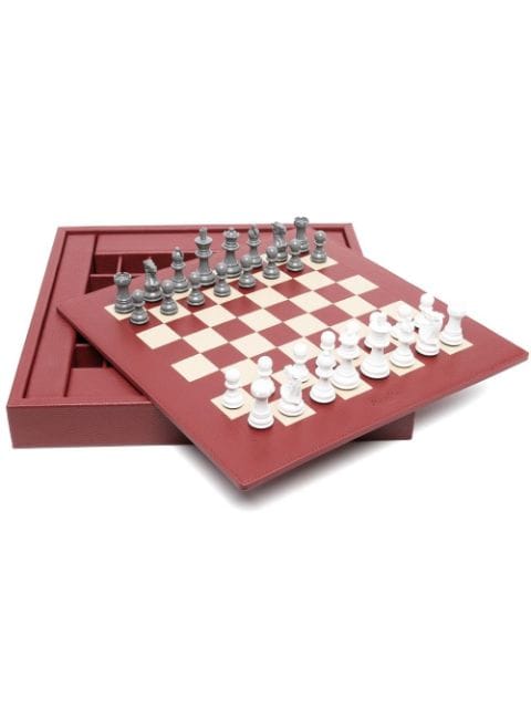 Hector Saxe chessboard leather box set (37cm)