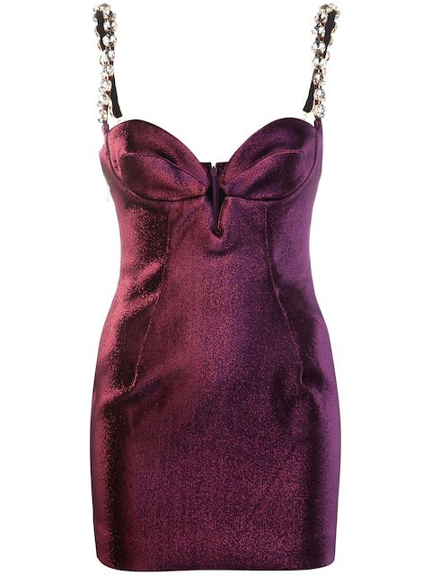 AREA mussel cup mini dress