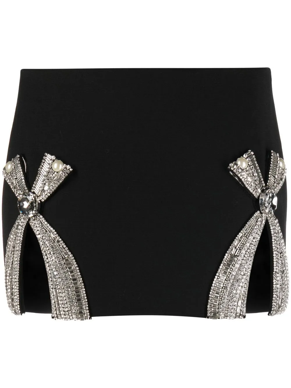 

AREA bow-detail mini skirt - Black