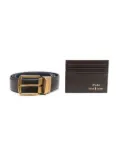 Polo Ralph Lauren foil-logo card holder belt gift set - Brown